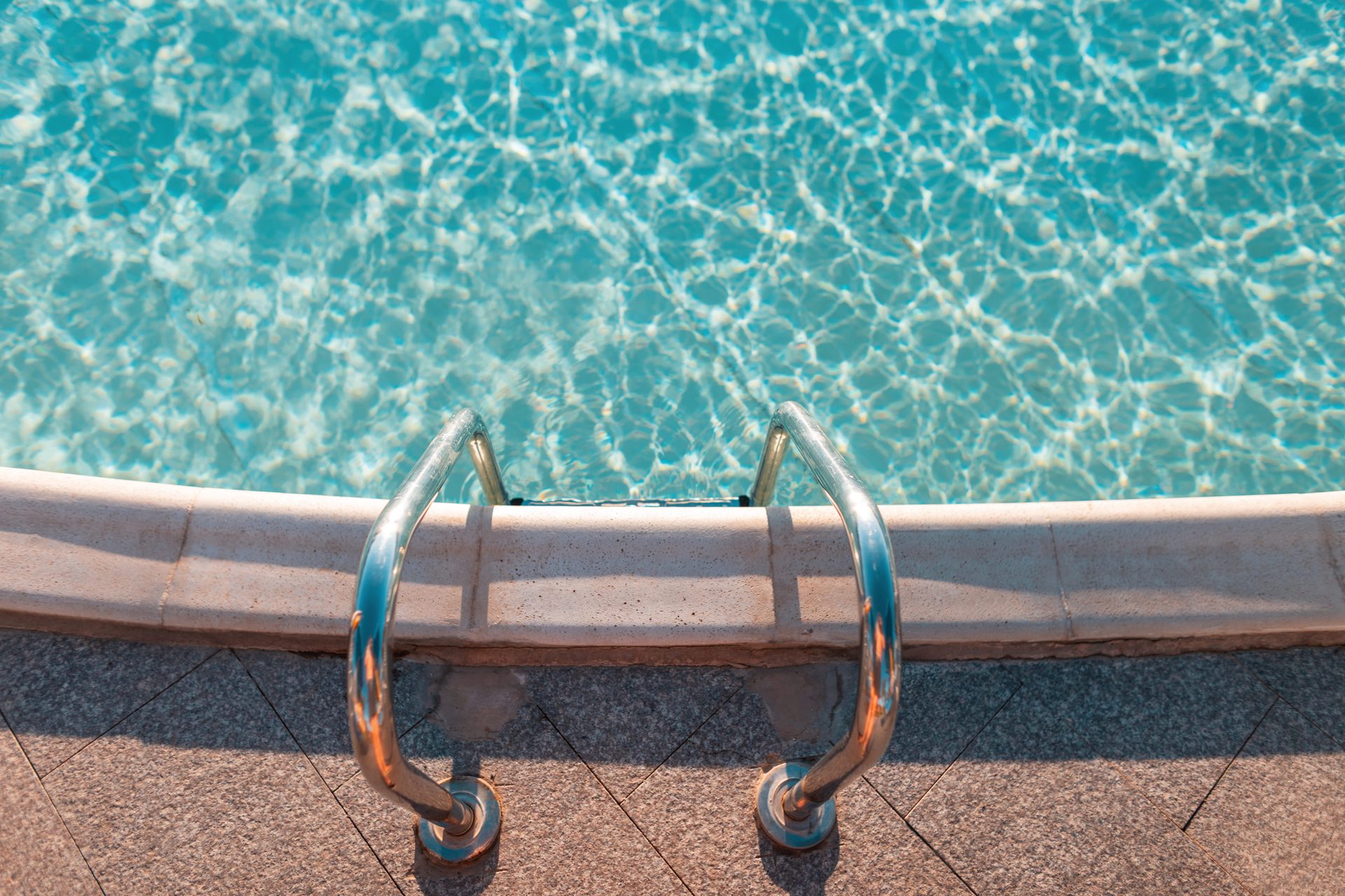 A crystal-clear azure swimming pool